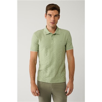 Khaki 100 %хлопок 3 пуговица Жаккард Polo Yaka футболка