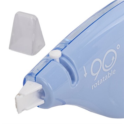 Корректирующая лента BRAUBERG PASTEL 5 мм х 12 м, вращающийся наконечник 90°, механизм перемотки, корпус голубой, блистер, 272488