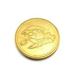 Монета сувенирная из латуни 25мм Знак зодиака Рак.