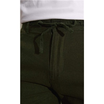 Брюки лен F111-0855 khaki