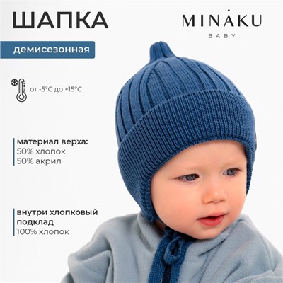 Шапка детская MINAKU р-р 35-40, цвет синий