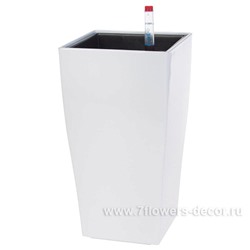 Кашпо PLANTA VITA "Conic Silk white" с автополивом (пластик), 14х14хH26 см