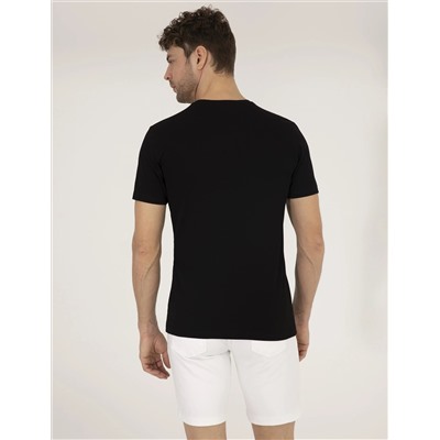 Black Slim Fit Print Print Cycling Bike T -For