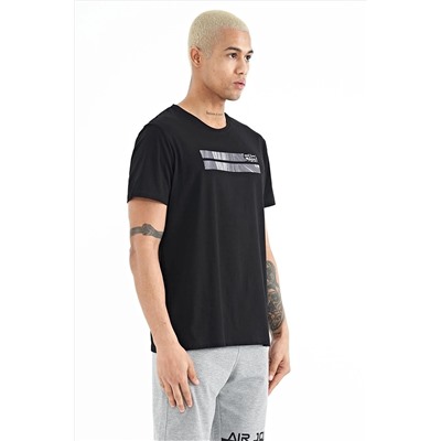 Черная мужская футболка с круглым вырезом Peter — 88204 A11ER-88204