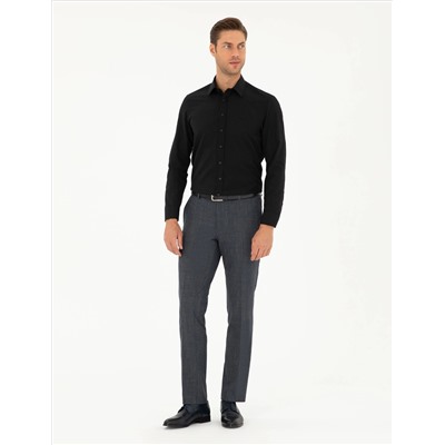 Black Slim Fit рубашка с длинным рукавом Amelor