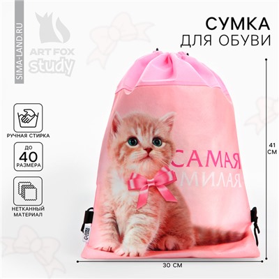 Мешок для обуви «Малыш зайка» нетканое полотно, размер 30×40 см