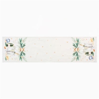 Дорожка на стол Этель Spruce mood 40×149 см, 100% хлопок, саржа 190 г/м², белая