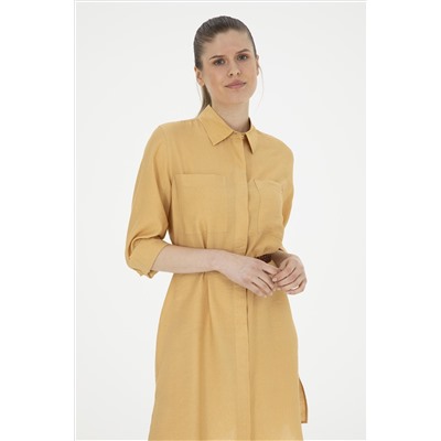Женщина шафрановое поло Yaka Woven Dress Woven Dress Surprise Discount в корзине