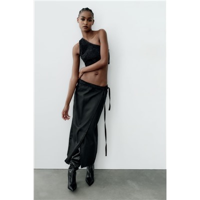 TRF DENIM COATED SKIRT