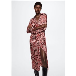 Vestido camisero satinado -  Mujer | MANGO OUTLET España