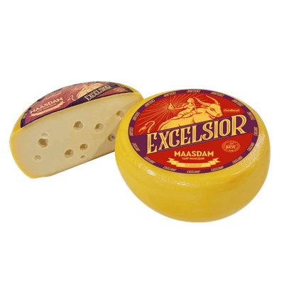 Сыр Маасдам 45% латекс, круг ТМ Excelsior  Семикаракорский СК 1/14кг