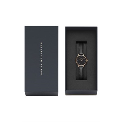 Reloj de cuarzo de piel y chapado en oro rosa Petite Sheffield
