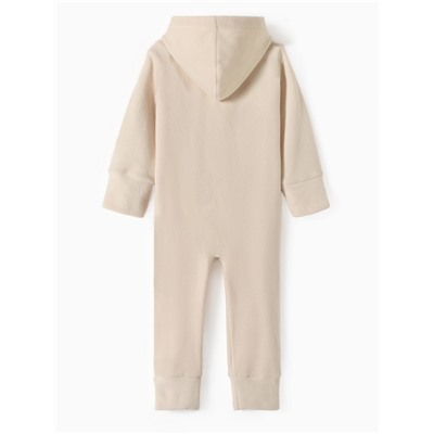Комбинезон флисовый детский MINAKU: Fleece Soft, бежевый, рост 128 см