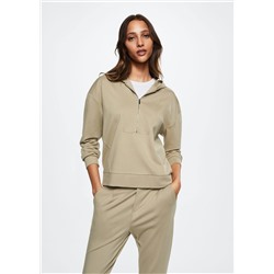 Sudadera cuello perkins cremallera -  Mujer | MANGO OUTLET España