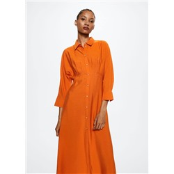 Vestido fluido camisero -  Mujer | MANGO OUTLET España