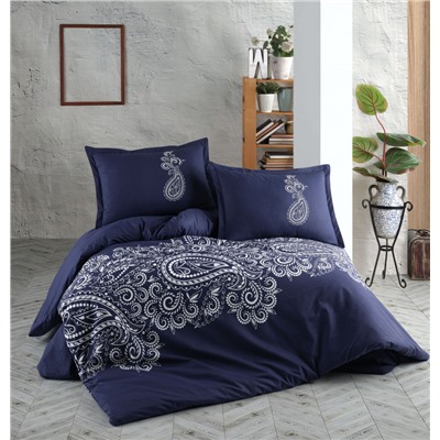 Постельное белье Карвен ранфорс семейный Nilla Navy Blue v-1