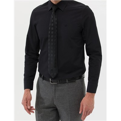 Black Slim Fit Basic рубашка с длинным рукавом