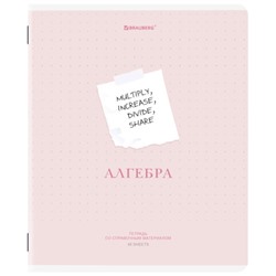 Тетрадь предметная CREATIVE 48 л., обложка картон, АЛГЕБРА, клетка, подсказ, BRAUBERG, 405109