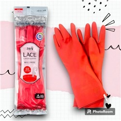 Перчатки из латекса "LATEX GLOVES" с внутрен покрытием (укорочен, с крючками для сушки) разм S, 1 шт