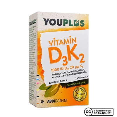 Youplus Витамин D3 K2 Капли 20 мл