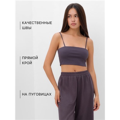 Комплект женский (рубашка, брюки, топ) KAFTAN "Base" р. 46,  графит