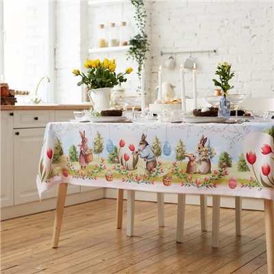 Скатерть Доляна Easter garden, 145×215 +/- 3 см, 100% п/э
