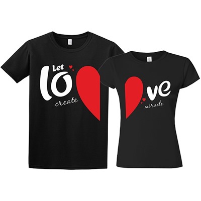 Парные футболки "Let Love create miracle"