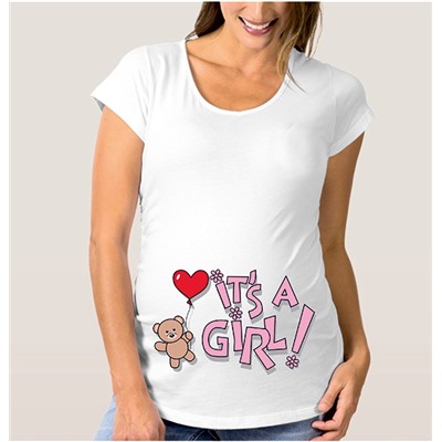 Футболка для будущей мамы "Its a Girl" мишка