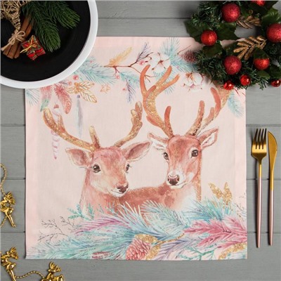 Набор салфеток Этель Pink magic, 40×40 см - 4 шт., хлопок, саржа