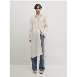 100% linen maxi oversize blouse