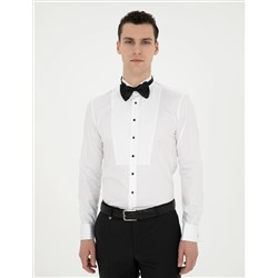 Белый бывший Рубашка для смокинга Slim Fit