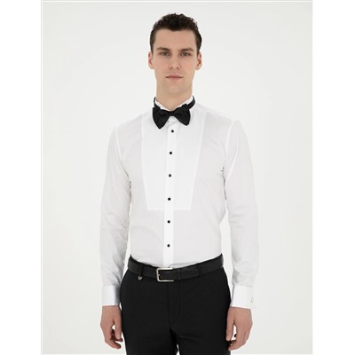 Белый бывший Рубашка для смокинга Slim Fit