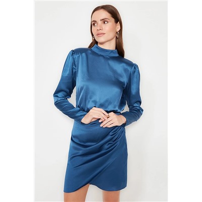Двубортное атласное вечернее платье Saks TPRAW22EL1217