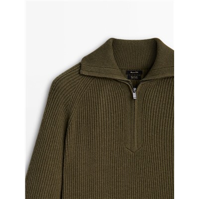 Jersey punto cuello mock cremallera
