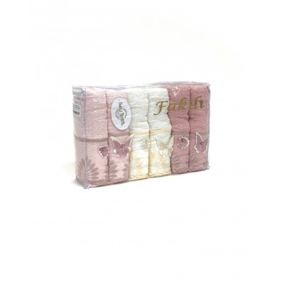 Полотенце Fakili KELEBEK 3D с кружевом 50*90 6шт.махра Н 3223 (Акция)