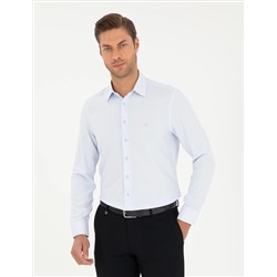 Голубая рубашка с длинным рукавом Astrululy Slim Fit рубашка