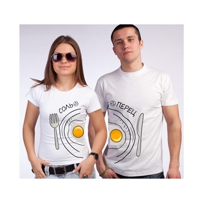 Футболка женская "Соль и перец" яичница SALE
