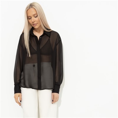 Рубашка свободной посадки, Стильный вайб (black)
