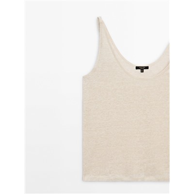 100% linen melange top