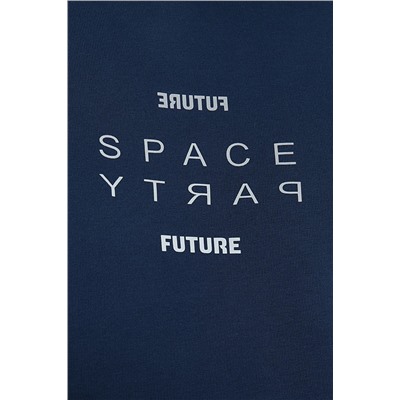 Индиго Большой размер с капюшоном негабаритный отражатель печатный горячая толстовка TMNAW24AO00029