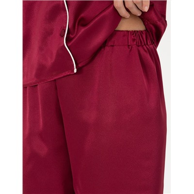 Bordeaux Satin Pajama Set