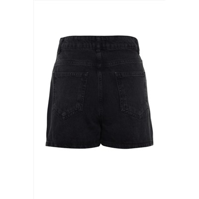 Черные более устойчивые мини -джинсовые шорты юбка Twoss23sr00190