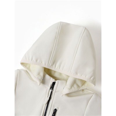 Комбинезон демисезонный для девочек MINAKU из Softshell на флисе, непромокаемый, светло-серый, рост 104 см