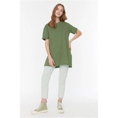 Khaki 100 %хлопок базовая с коротким рукавом коммутационная сумма удивительная футболка tctssss21tn0056