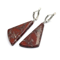 Серьги из яшмы красной 20*40мм, 11г