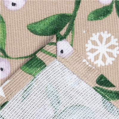 Скатерть новогодняя Доляна Frosty berries 149х110+/- 3см, 100% хл, рогожка 164 г/м2