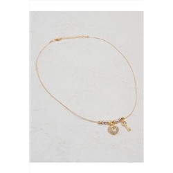 Колье с золотым шариком и замком, фигурка 23SX800121