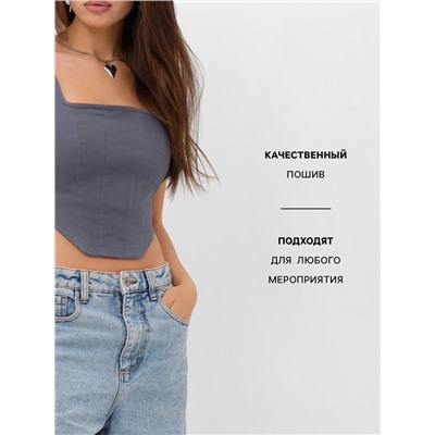 Топ женский джинсовый MIST: Denim р.42, графит