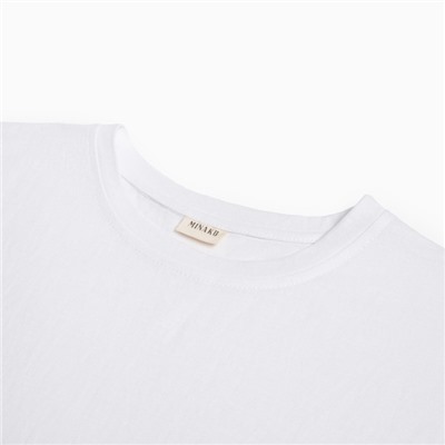 Костюм женский (футболка, шорты) MINAKU: Casual collection цвет белый, размер 50