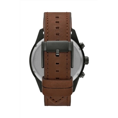 Reloj de cuarzo de piel - Marrón y antracita